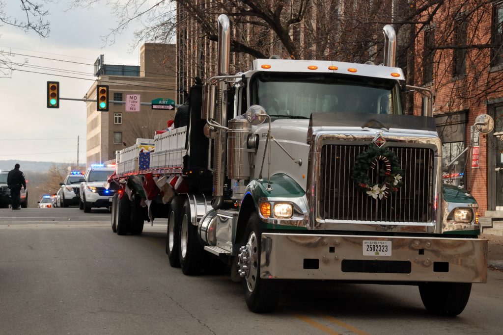 The truck arriving at the Salvation Army in Norristown.